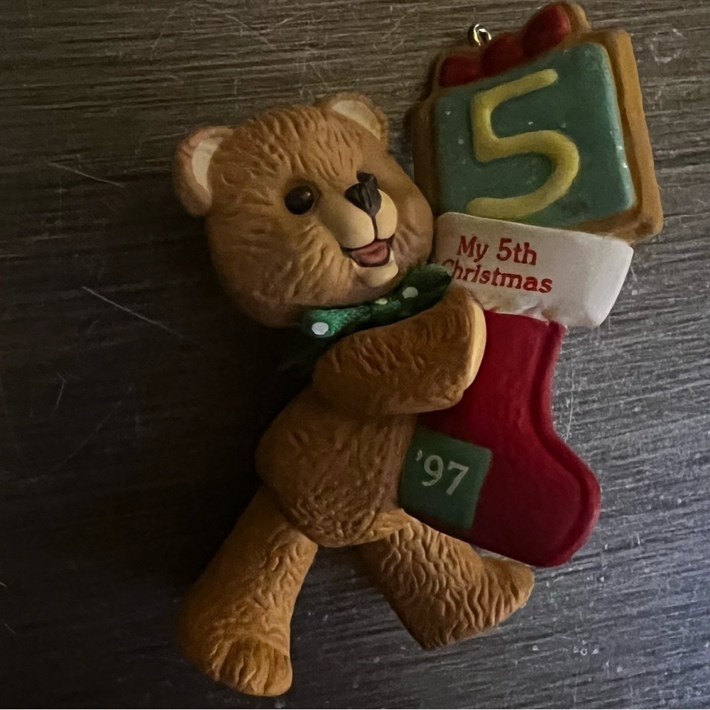 Hallmark Vintage Ornament - Child’s 5th Christmas Teddy Bear from 1997
